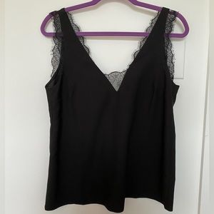 Asos Black Tank Top with Lace Trim